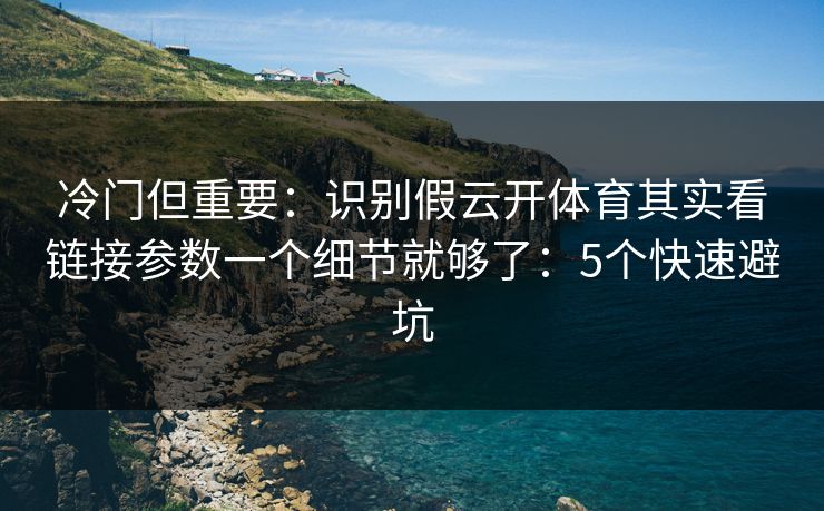 冷门但重要:识别假云开体育其实看链接参数一个细节就够了:5个快速避坑 冷门但重要:识别假云开体育其实看链接参数一个细节就够了:5个快速避坑