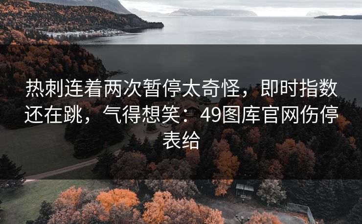 热刺连着两次暂停太奇怪，即时指数还在跳，气得想笑：49图库官网伤停表给