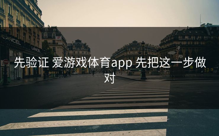 先验证 爱游戏体育app 先把这一步做对